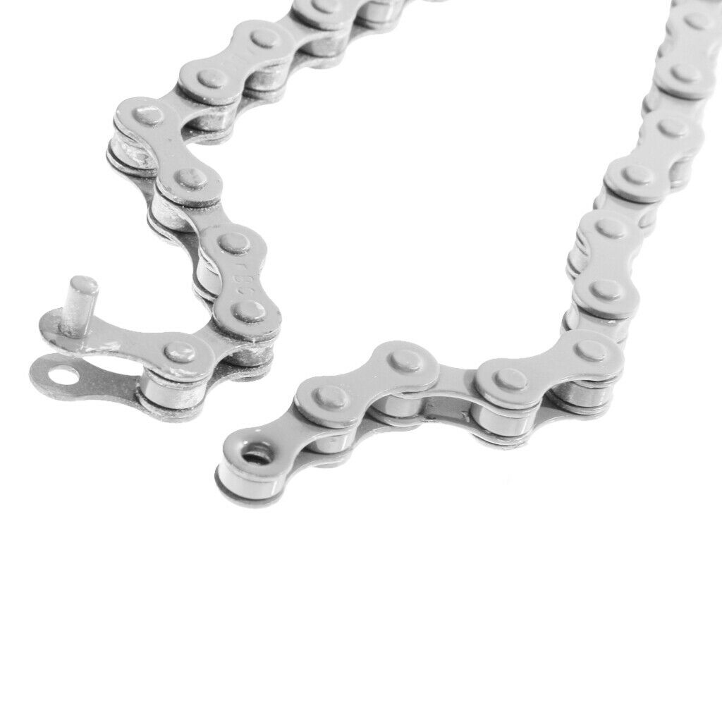 2 Pack Single Speed Bike Chain, 1-Speed, 1/2" x 1/8 ", 96 Links, White - BMX