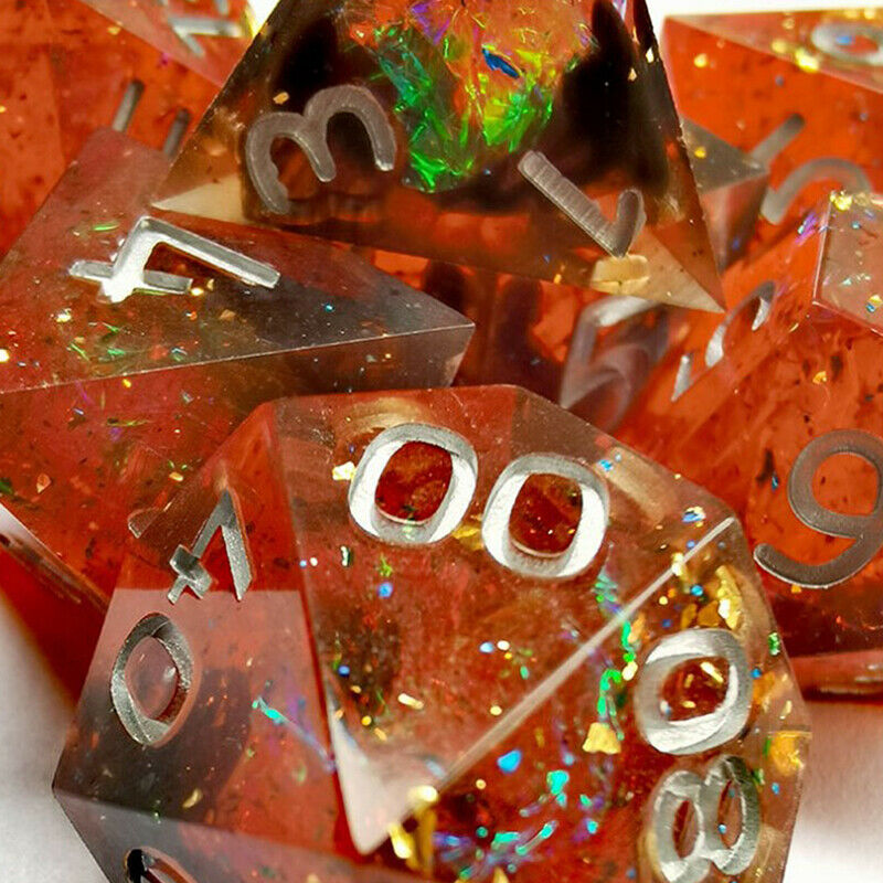 7PCS Handmade Number Dice Set for D&D Dungeons and Dragons Table Ga WLDFAU