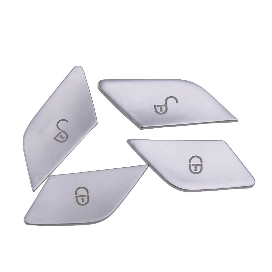 4x Chrome Door Lock Switch Button Cover Set Fit for Mercedes Benz W205 W213 X253