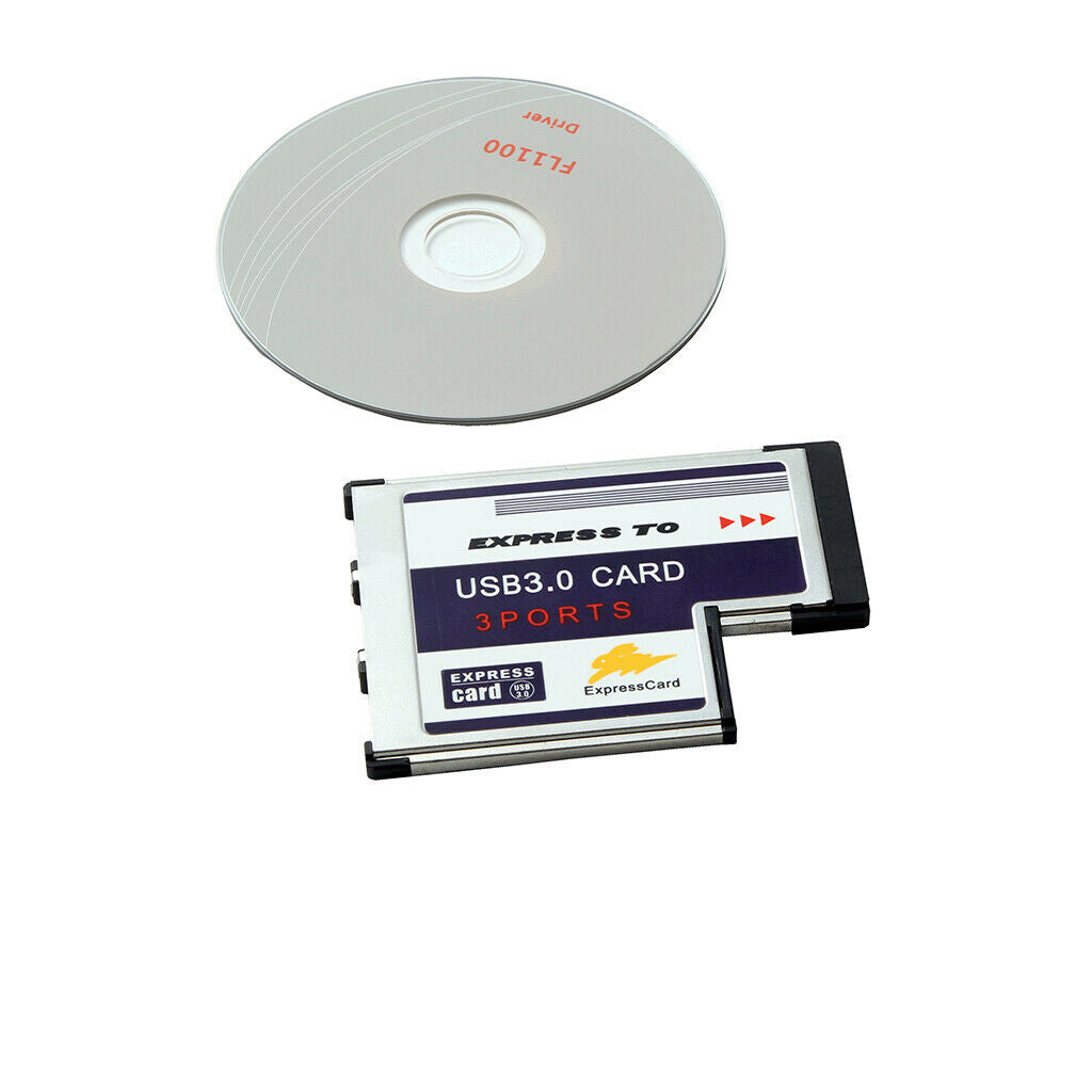USB 3.0 54mm 3 Port Express Card Adapter Expresscard for Laptop FL1100 Chip