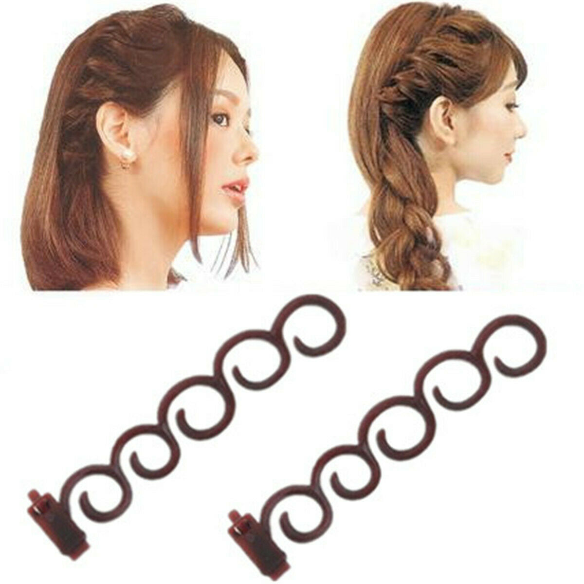 2X French Braid Plaiting Twist Braider Roller Hook Bun Maker Hair Styling Tool