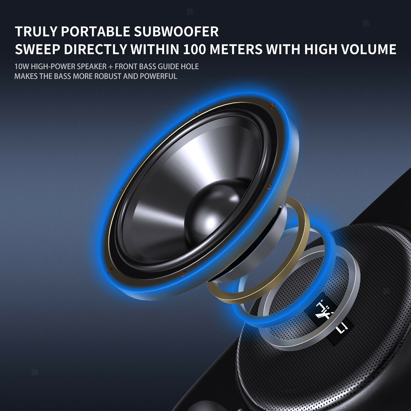 Mini Wireless Amplifier Waterproof with Mic 2000mAh Handsfree AUX USB Bass