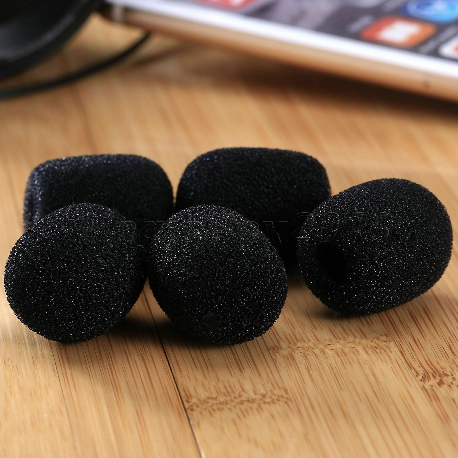5pcs 25x6mm Black Mini Microphone Headset Windscreen Foam Mic Cover DJ Karaoke
