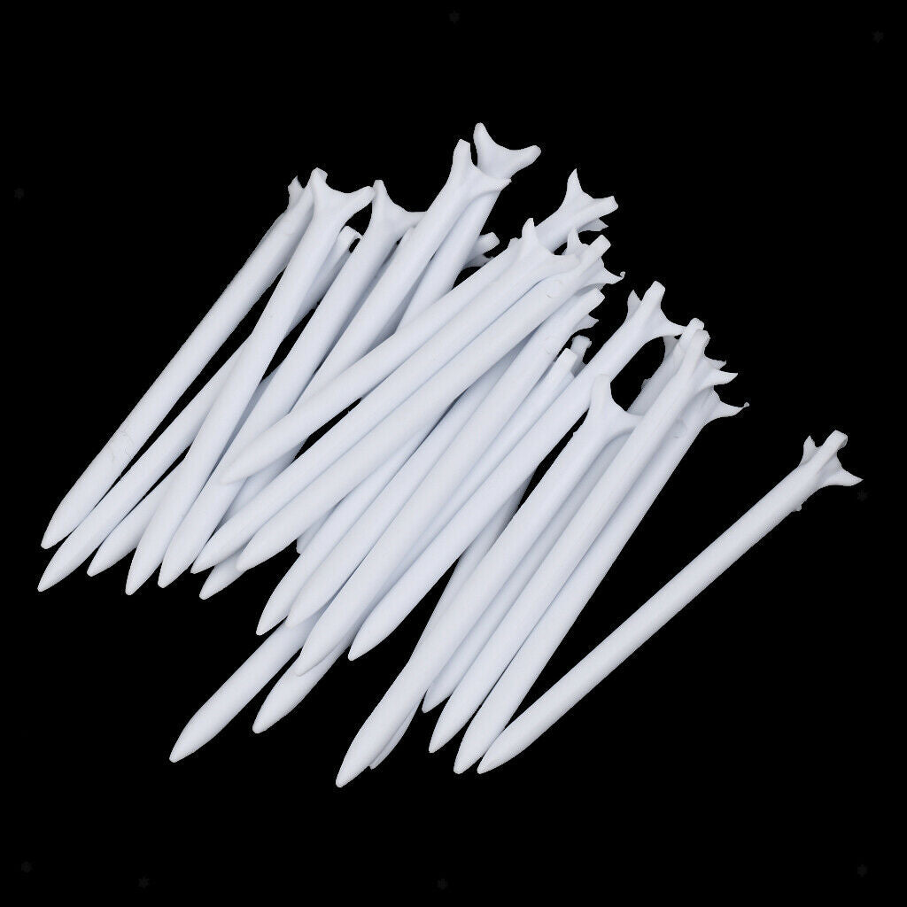 Pack of 25 Pieces 82mm Plastic Golf Tees Golf Equipments Accessories White