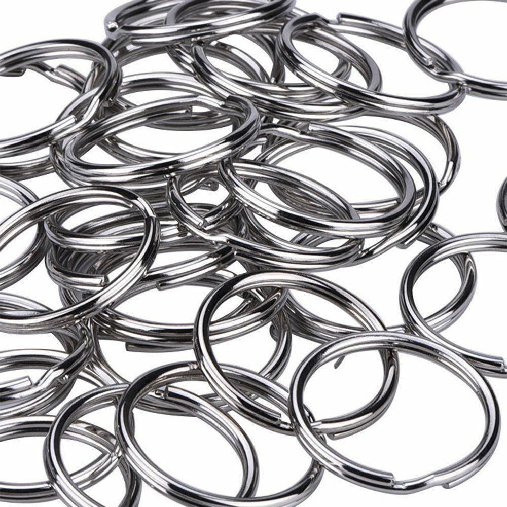 10X Split Key Rings Blanks Iron Hoop Edged Alloy Loop Ring Link Keychain 25MM