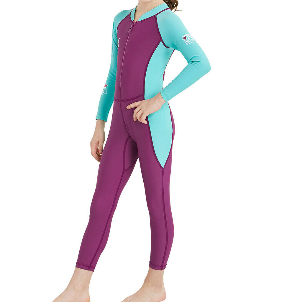 Kids Zipper Wetsuit One-piece Scuba Diving Child Long Sleeves Dive Suit XXL