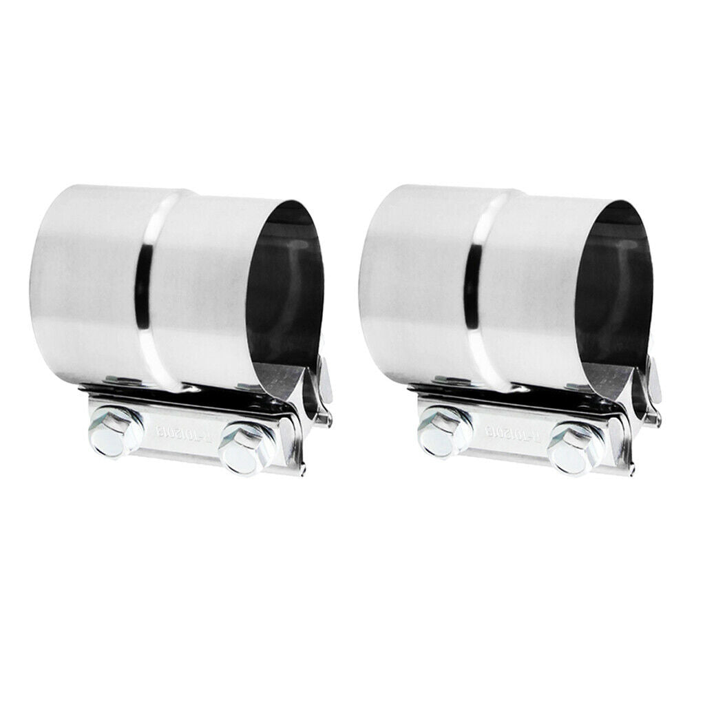 2 Pieces Stainless Steel 2.25'' Turn to 2.5" Exhaust Lap Joint Band Clamp