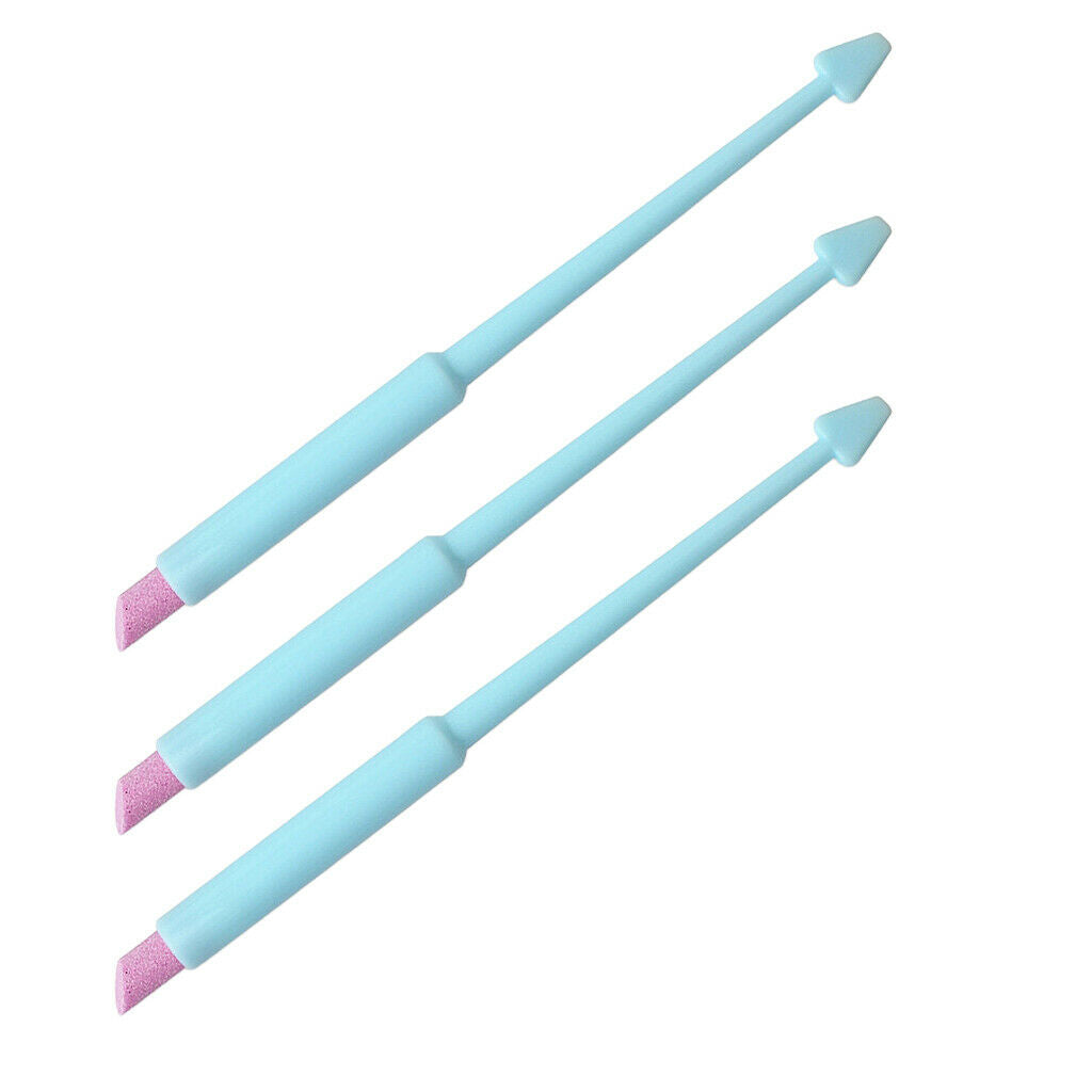 3Pcs Nail Art Tool Exfoliator Pen Cuticle Remover Pusher Trimmer  Light Blue