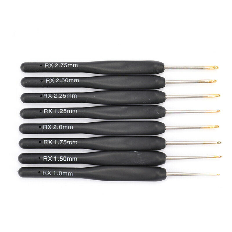 8Pcs/set Black Knitting Needles Crochet Hooks for Knit DIY Craft Loom ToolJCA Kt