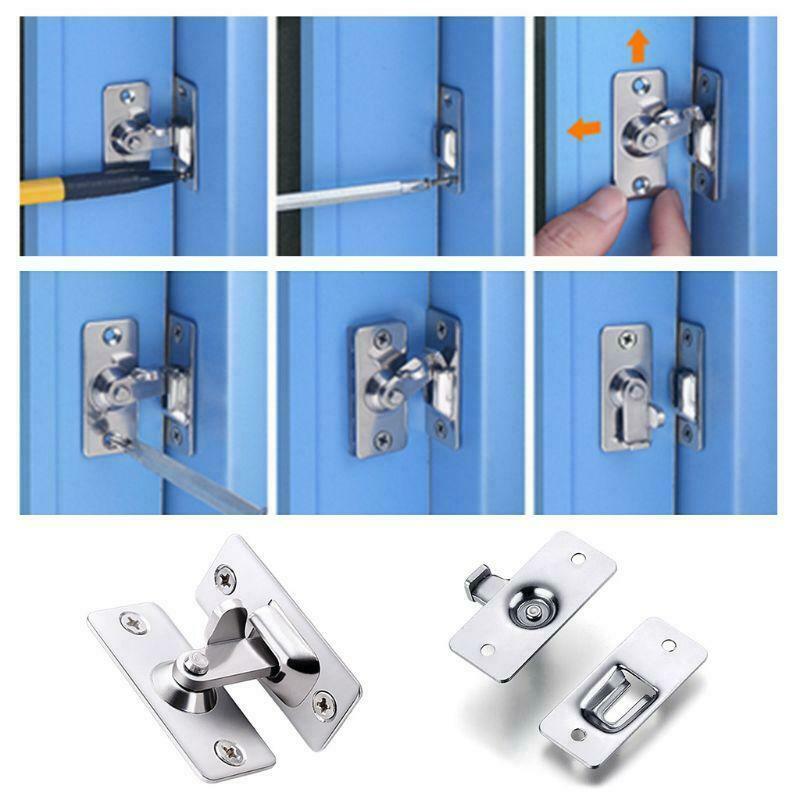 Stainless Steel 90 Degree Buckle Hook Door Lock Bolt for Sliding Door Window Kit