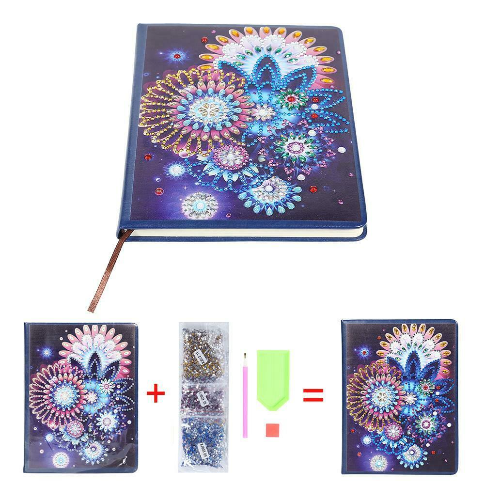 DIY Mandala Special Shaped Diamond Painting 100 Pages Notebook Sketchbook @