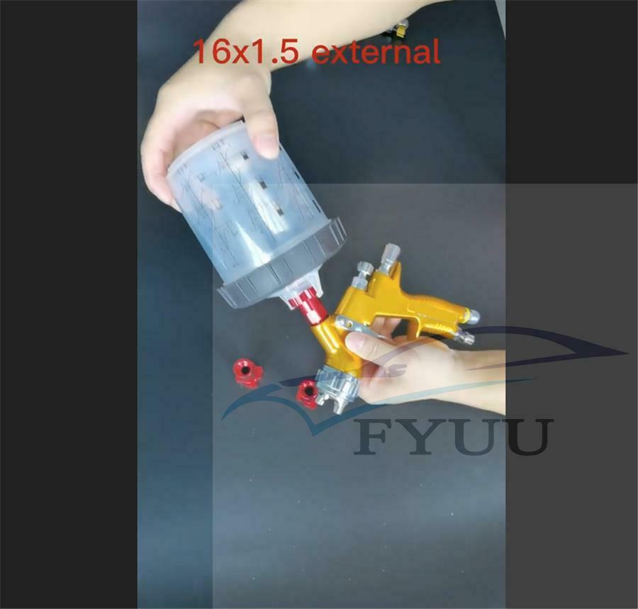1Pc M16*1.5mm External Thread spray gun disposable measuring cup For PPS adapter