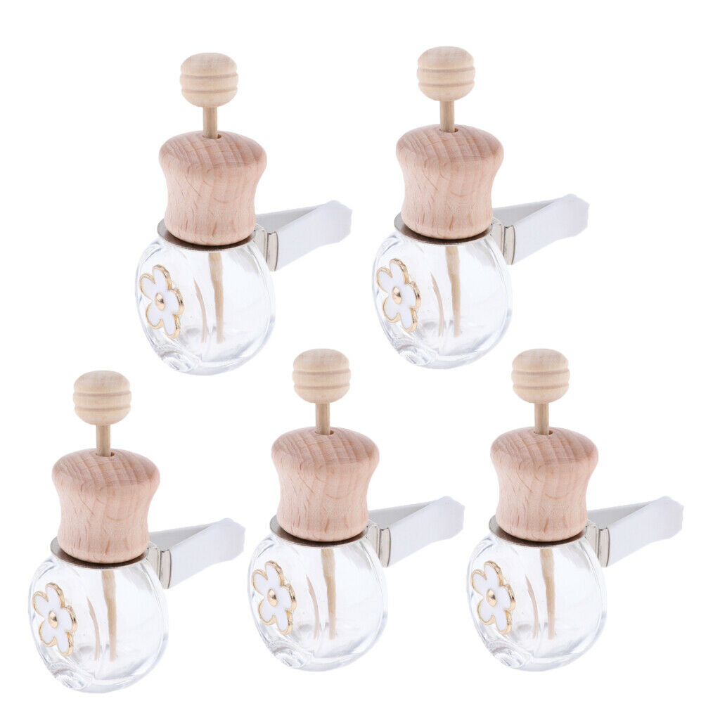 10 Pcs Mini Glass Bottles Car Vent Clip Air Freshener Elegant Perfume Oil