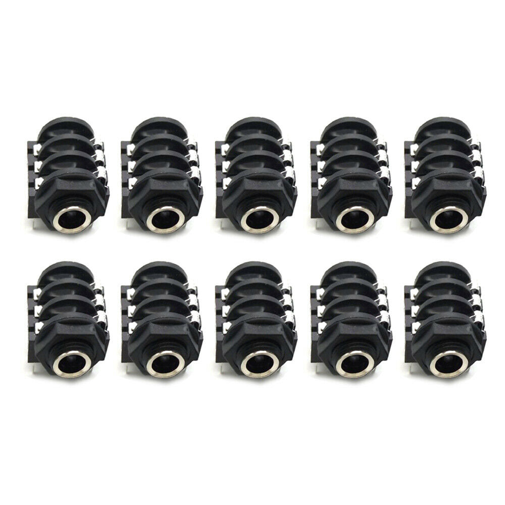 10Pcs/Lot 6PIN 6.35mm Microphone Female Stereo Audio Socket Jack Connector