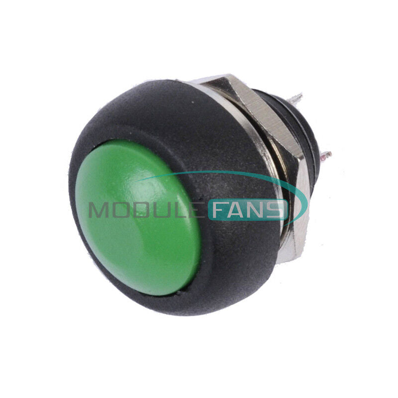 5Pcs Green 12mm Waterproof Momentary ON/OFF Push Button Mini Round Switch New