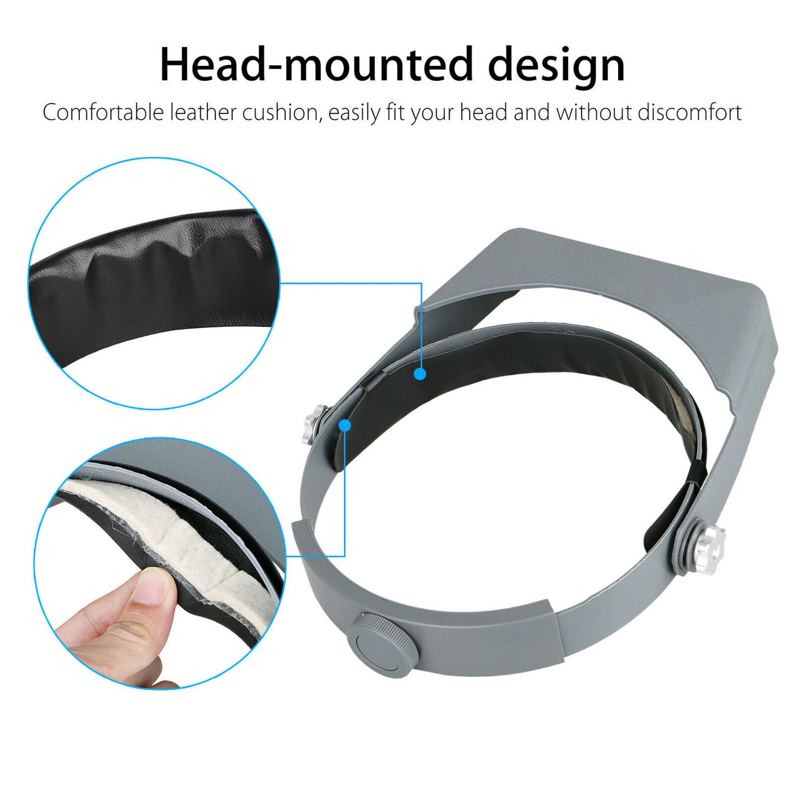 Optivisor Lens Head Magnifier Glasses Magnifying Visor Glass Headband 4 Lenses