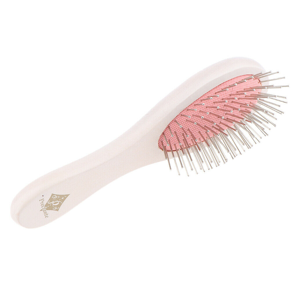 Oval Cushion Hairbrush Anti-Static Detangler Steel Teeth Wet Dry Hair Comb