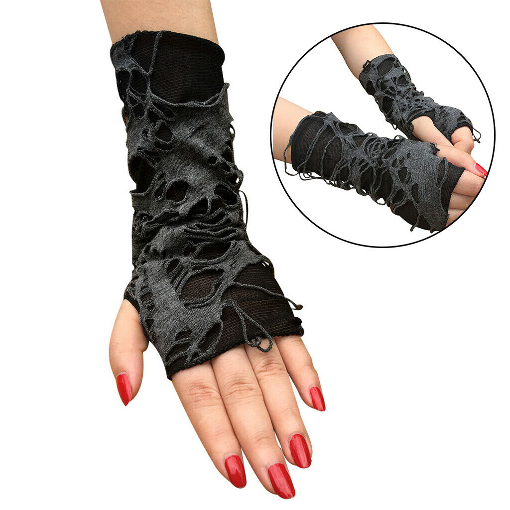 Fingerless Gloves Rock Arm Warmer Ripped Gloves Party Clothes Accessories