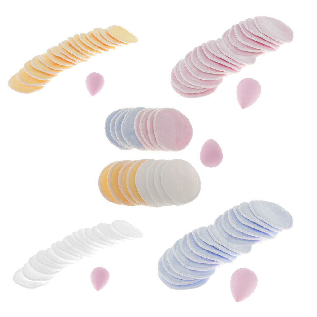 Natural Bamboo Cleansing Puffs Makeup Remover Wipes Pads for Mascara White