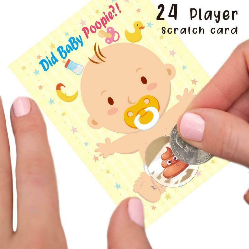 Baby Shower Scratch Off Game Raffle Card Gender Neutral Boy Girl Funny Activity