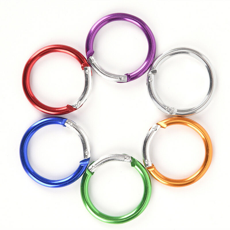 6Pcs Aluminum Alloy Clip Hanging Buckle Circle Round Carabiner Hook Keycha.l8
