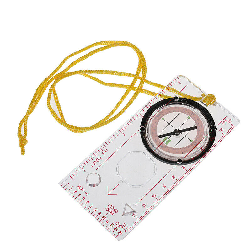 1PC Camping Compass Outdoor Portable Hiking Camping Ruler Map Magnifier C.l8