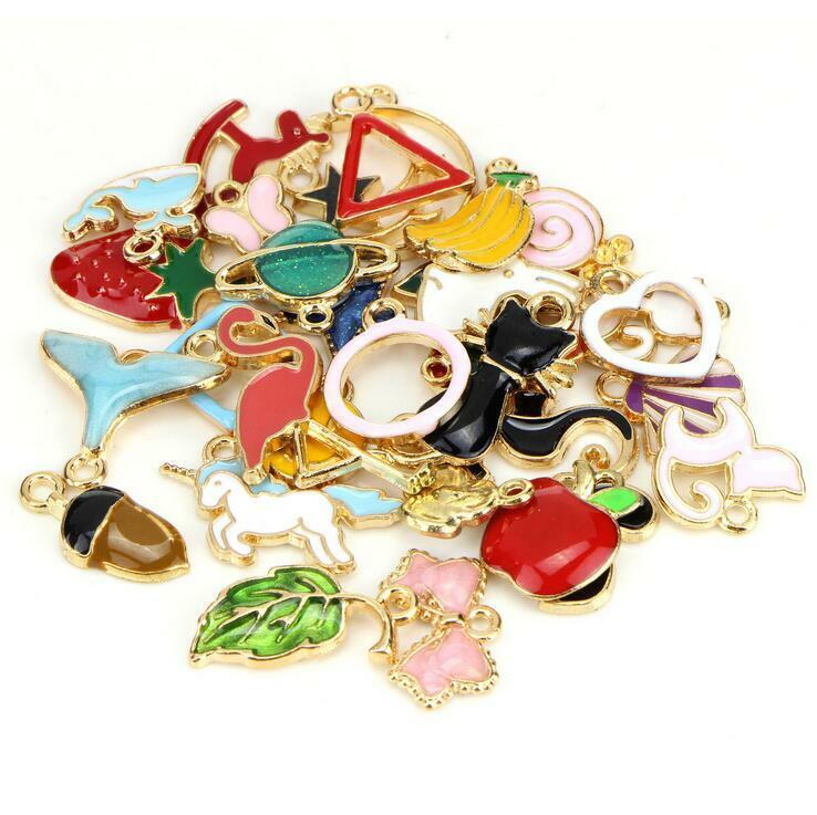 30pcs Mixed Drop oil Pendant Unicorn/Flamingo DIY Necklace Bracelet accessories