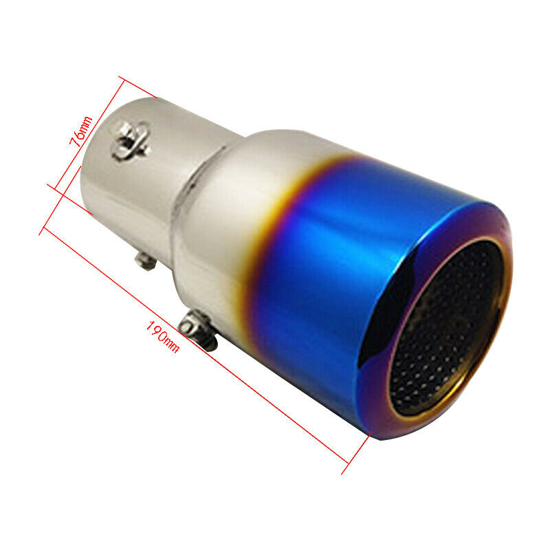 76MM Stainless Steel Car Exhaust Pipe Muffler Tips Auto Bluing Tail Throat Tube