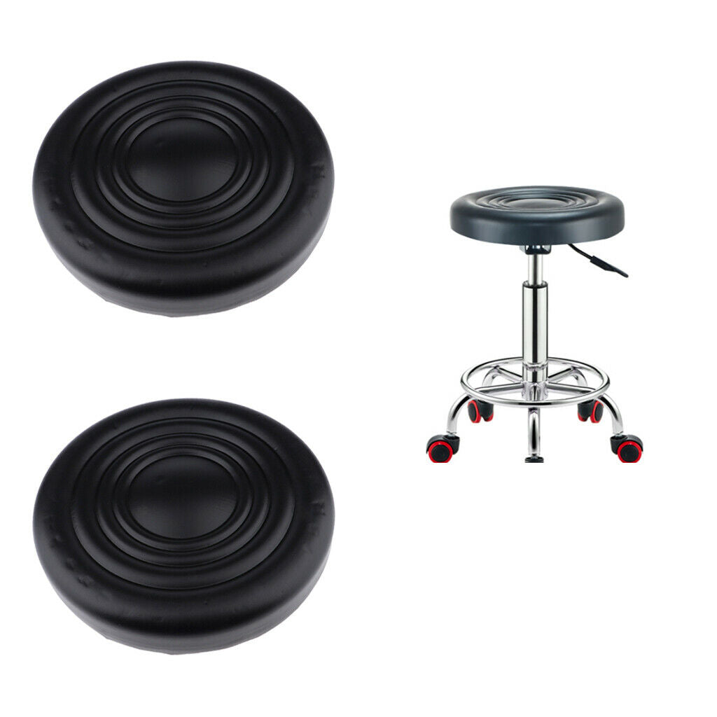2x Leather Removable Bar Stool Replacement Cushion Round Standard Chair Seat