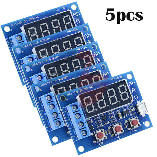 5PCS 3A Li-ion Lithium Lead-acid Battery Capacity Tester Discharge Analyzer