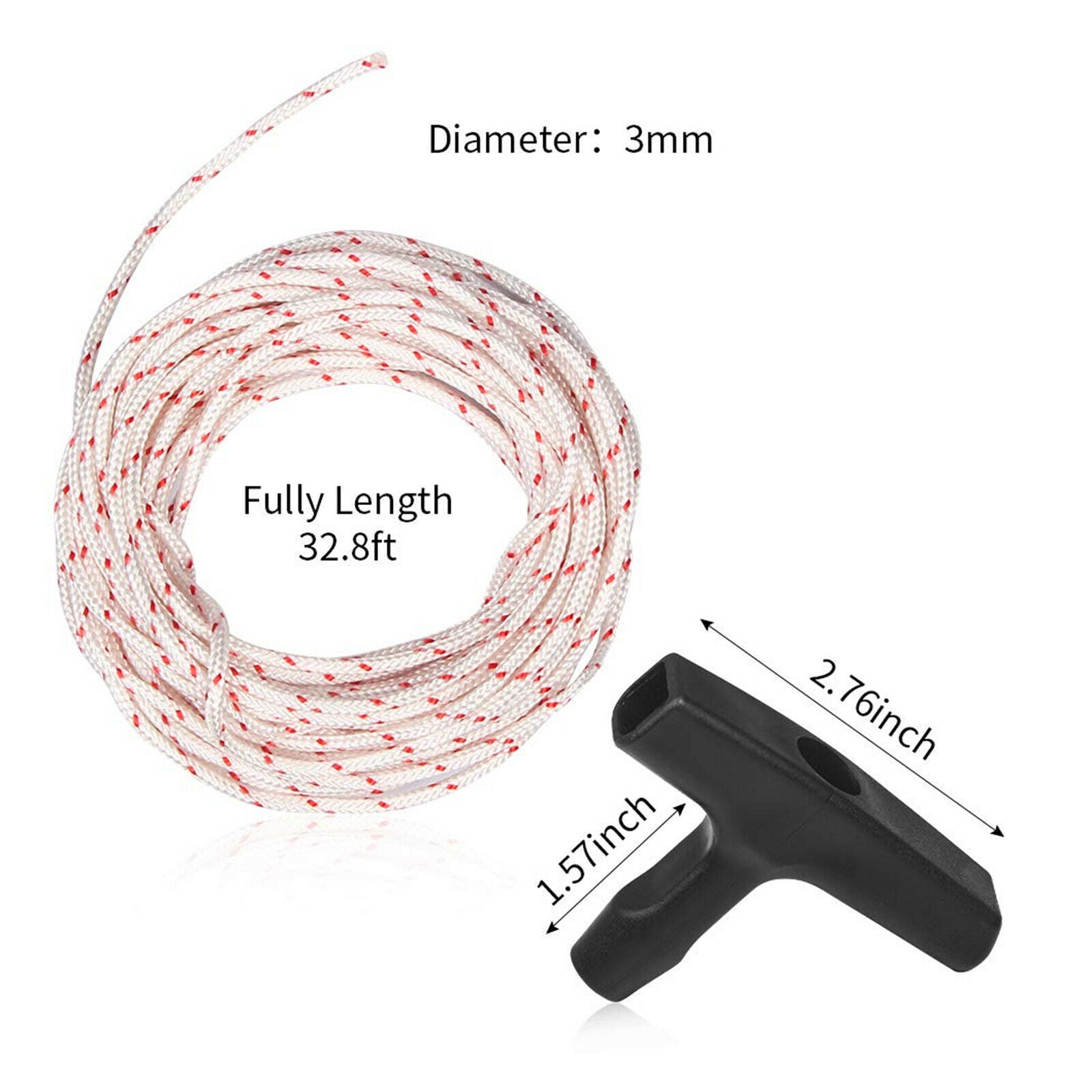 Recoil Starter Handle Engine Recoil Start Cord Line 3mm Cord Mower Parts