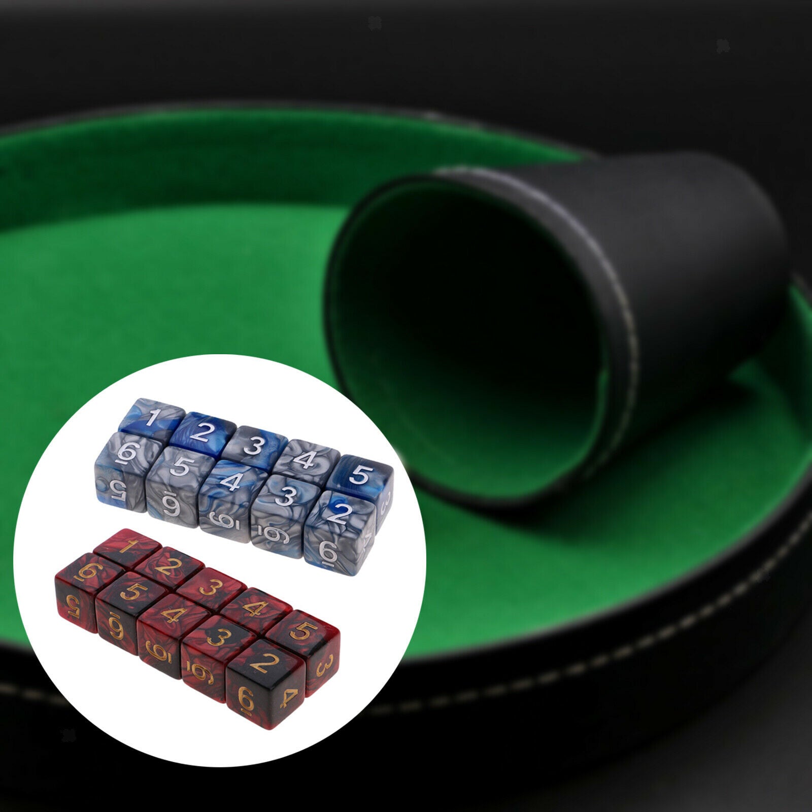 20 Pieces of 6 Sided Game Dice, 16mm Dice for Math Teaching / Games