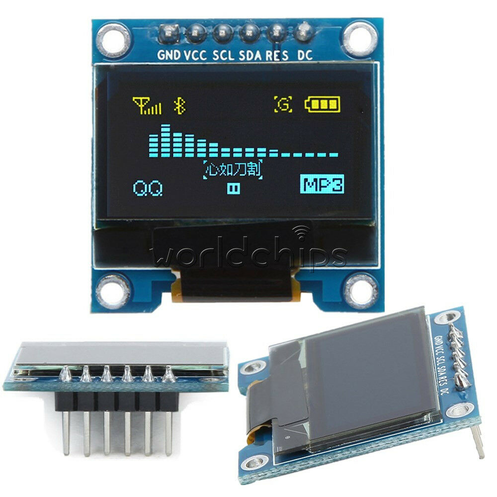 0.96" SPI IIC I2C 6Pin OLED Display Module Blue&Yellow For Arduino Raspberry Pi