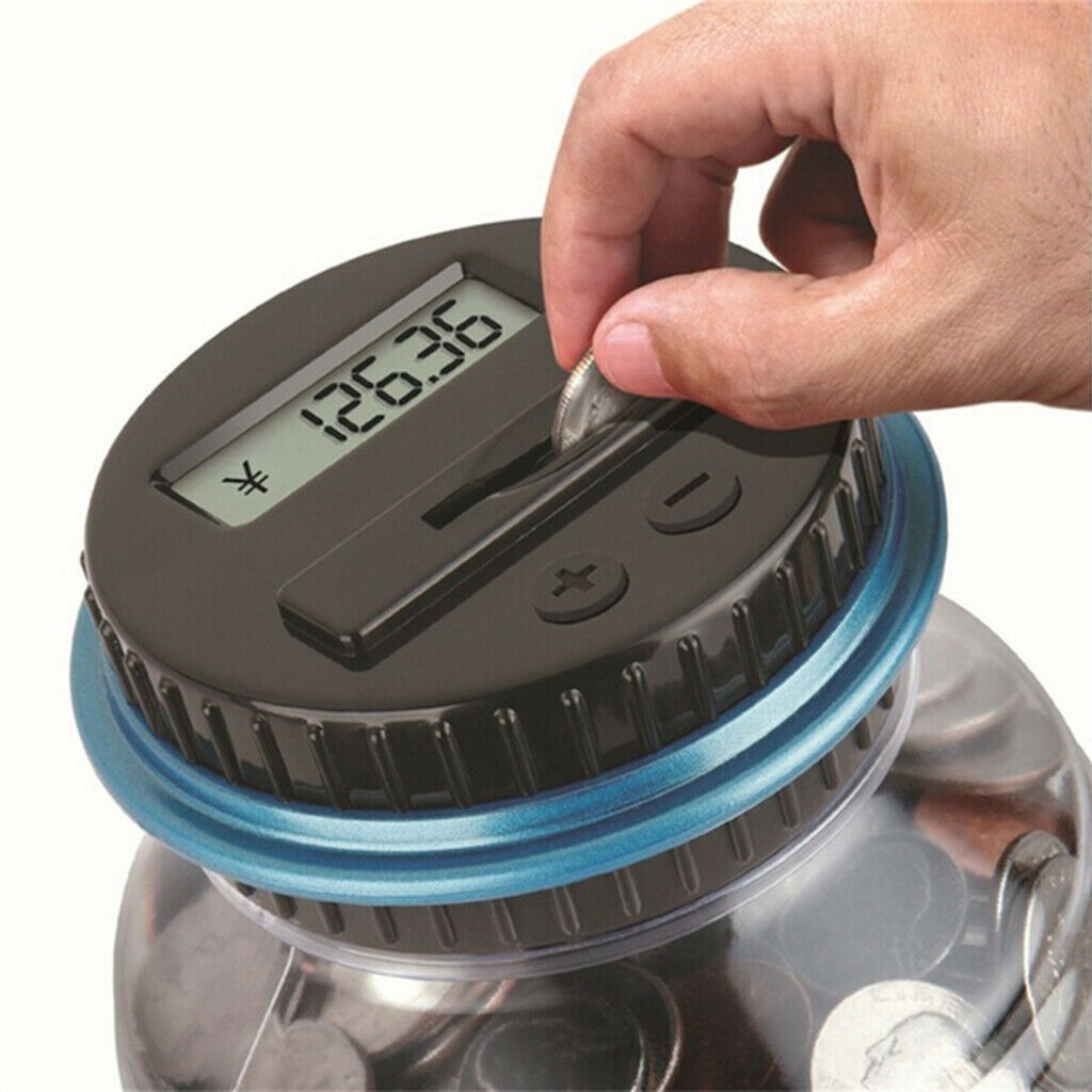 Coin Money Counter Jar Electronic Digital Sort with Gift Bag Kids Birthday