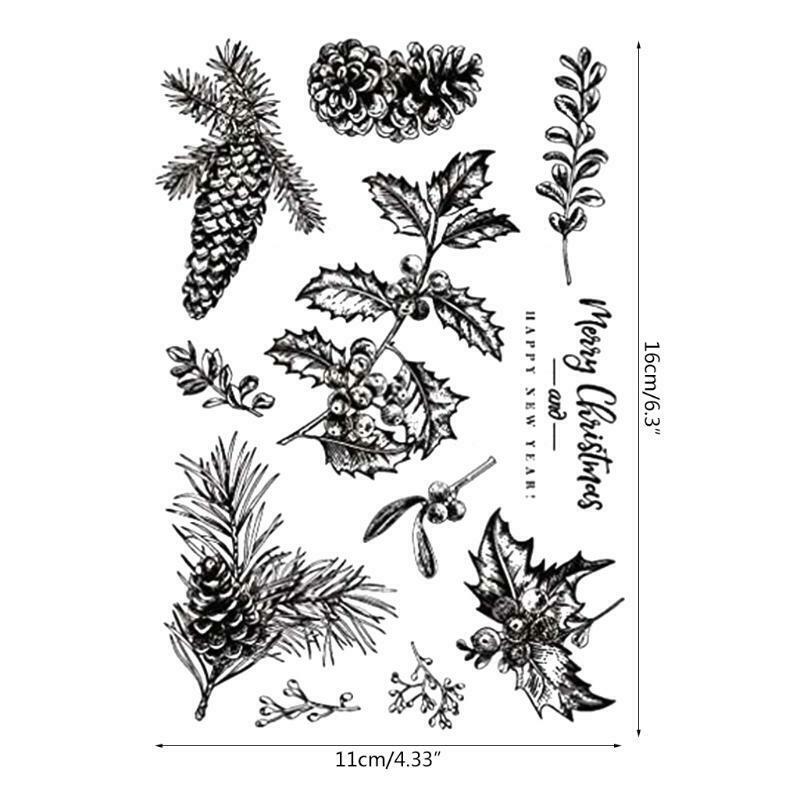 Christmas Pine Cones Silicone Clear Seal Stamp DIY Scrapbooking Embossing Photo