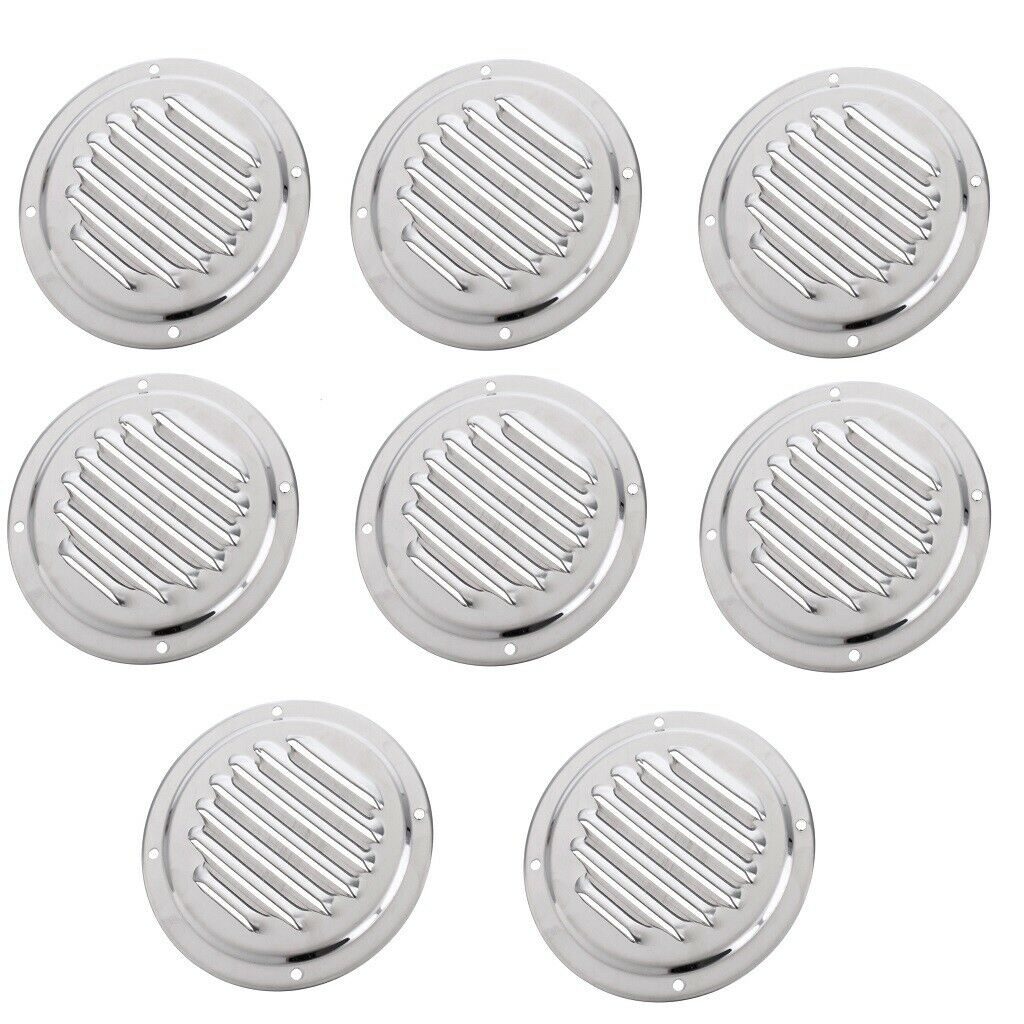 8 Pieces 10cm Stainless Steel Louvered Boat Yacht Air Vents Air Ventilation