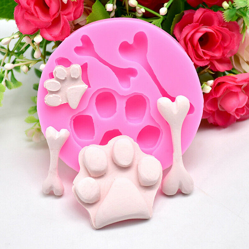 Dog foot bone shape silicone mold fondant chocolate cake decoration mold .l8