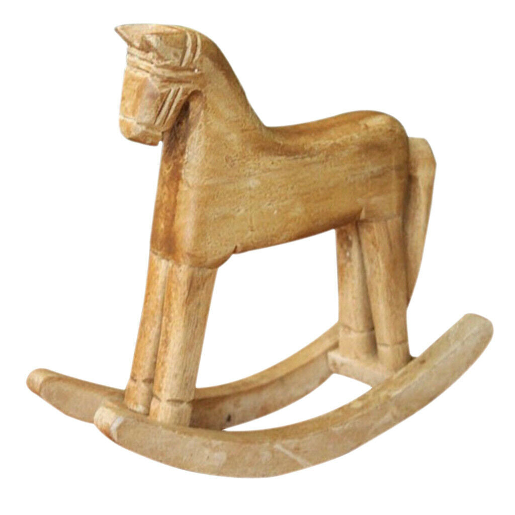 Wooden Crafts Rocking Horse Adornment Christmas Desk Decoration Balance Art