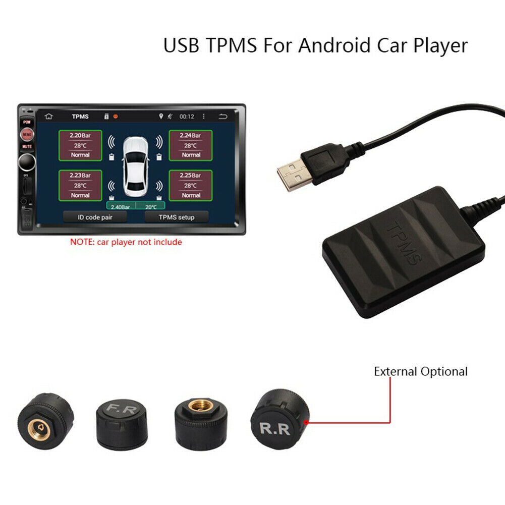 TY06N USB Android TPMS External Sensor Car Auto Tire Pressure Monitoring System