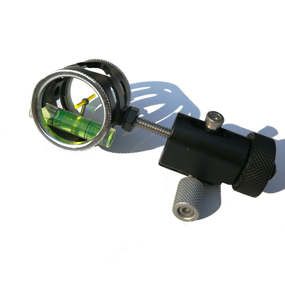 Archery Compound Bow Sight 1 Pin 0.059" Micro Adjust Long Pole Hunting 4X lens