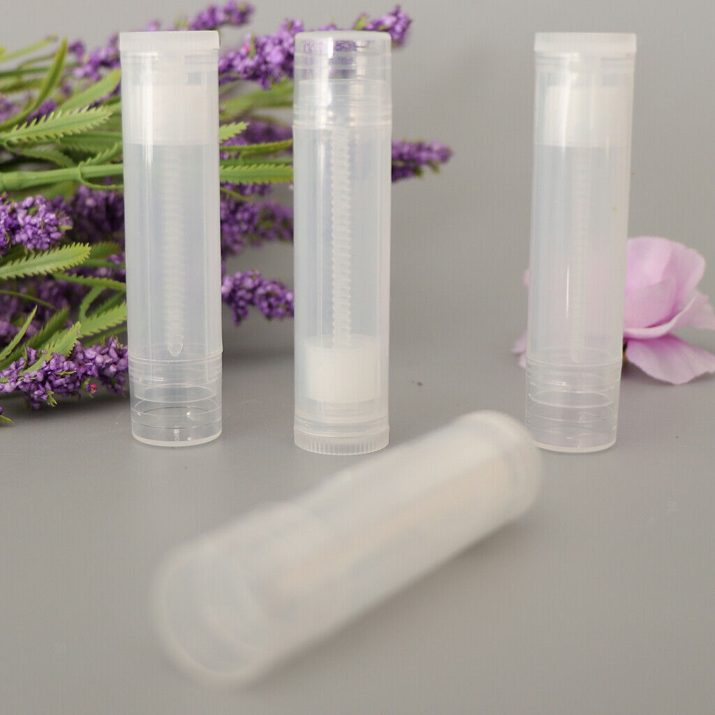 25x 5g Mini Plastic Lip Balm Tubes Clear Travel Lipstick Vials Bottles