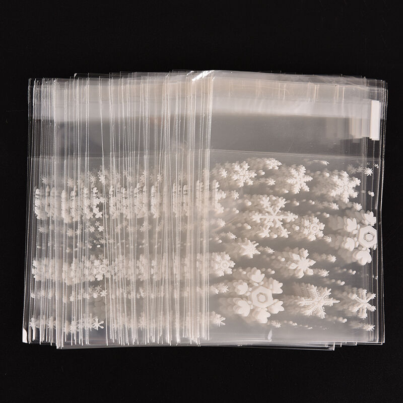 100X xmas santa cello cellophane cookie Peel N seal candy treat bags part.l8