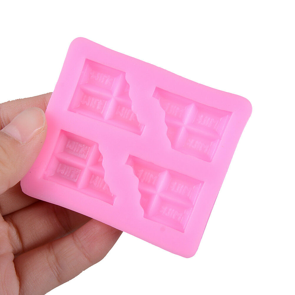 half tablet chocolate shape liquid silicone fondant cake molds diy baking.l8