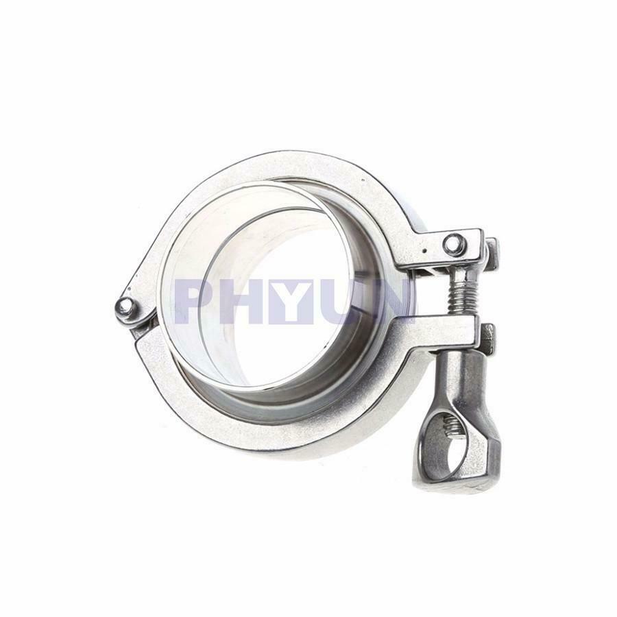 2" 51mm Stainless Steel Flange Pipe Weld Ferrule w/Tri Clamp PTFE Gasket Kit