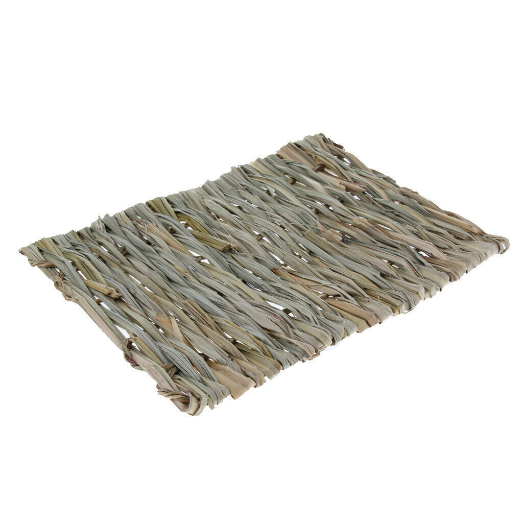 4pcs Straw Woven Rabbit Small Pet Mat Hamster Mouse Natural Hay Bedding Petate