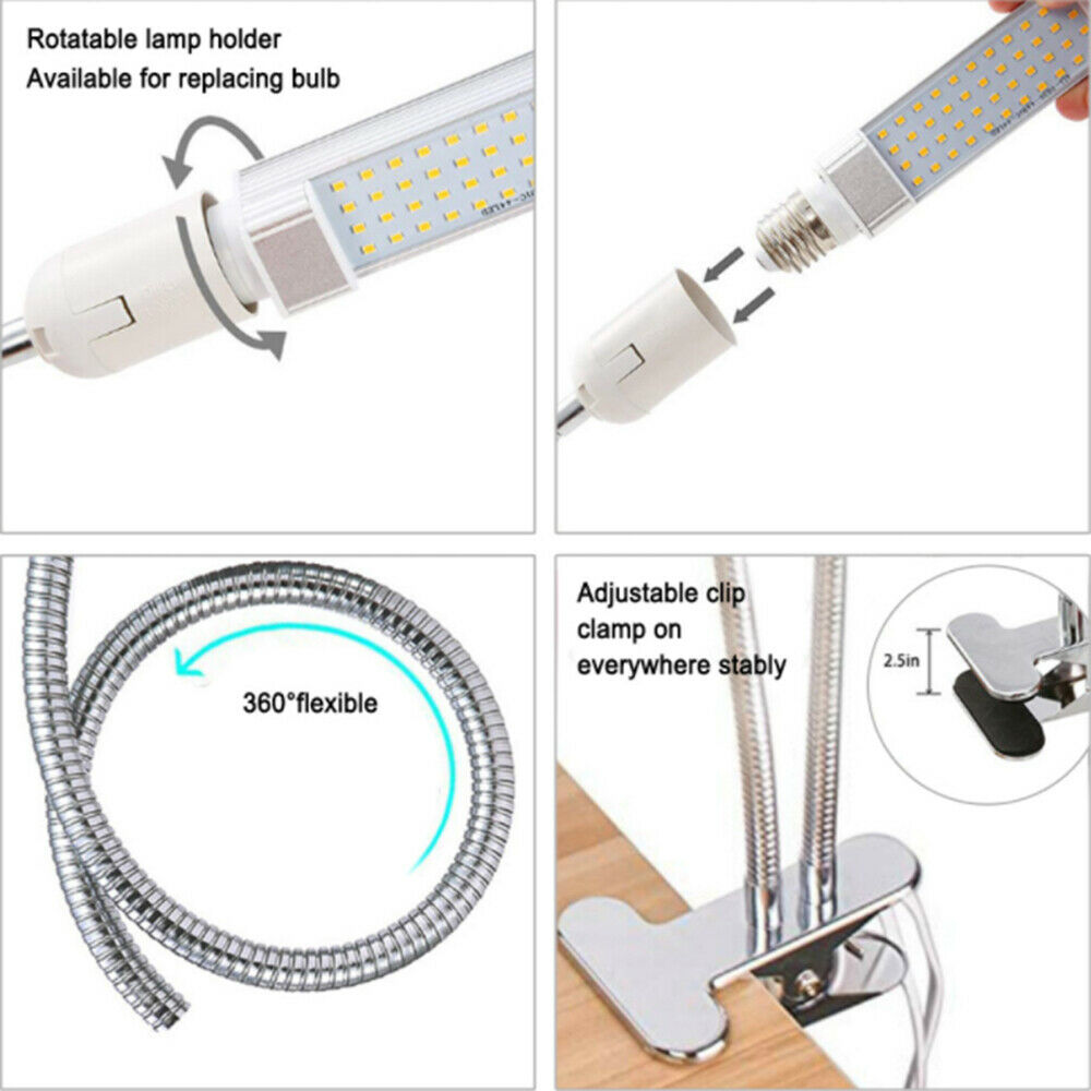LED Grow Lights Sunlike 68W 132 LED 3-Head Plant Grow Light with Auto ON/Off