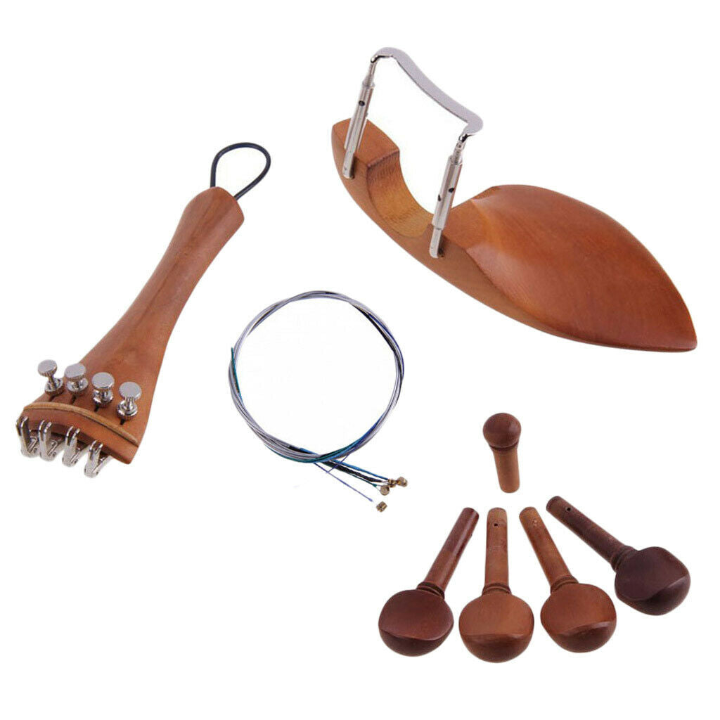 4/4 Violin Fine-Tuning Chin Rest Strings Tail Nail Tail Rope Drawplates Knob