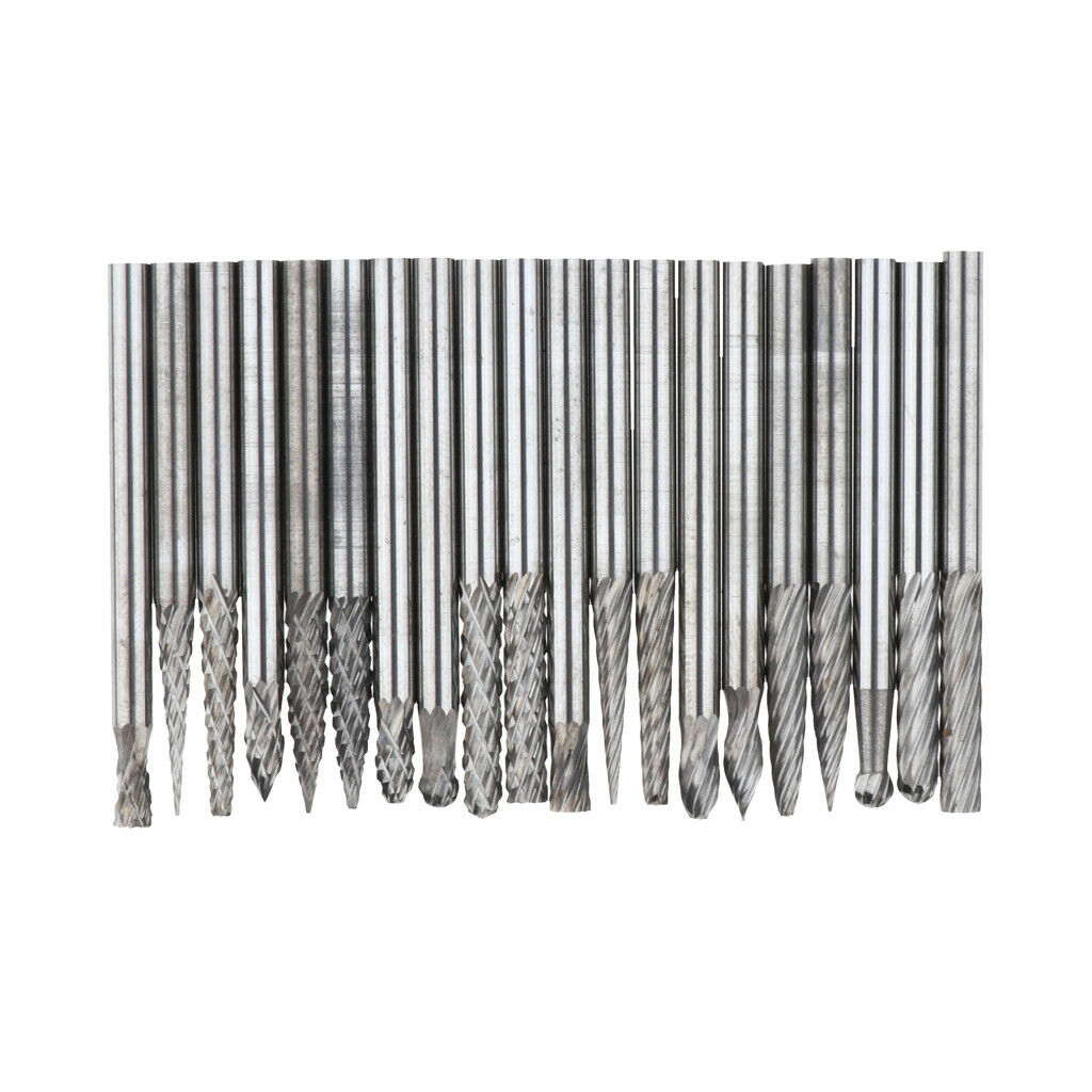 20 Pieces Tungsten Carbide Cutter Rotary Burr Set CNC Engraving Bit Set