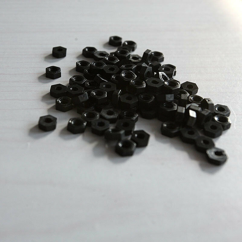 Best-selling 100 Pcs Black Nylon Screw Nuts Hexagonal Standoff Spacer M3 N.l8