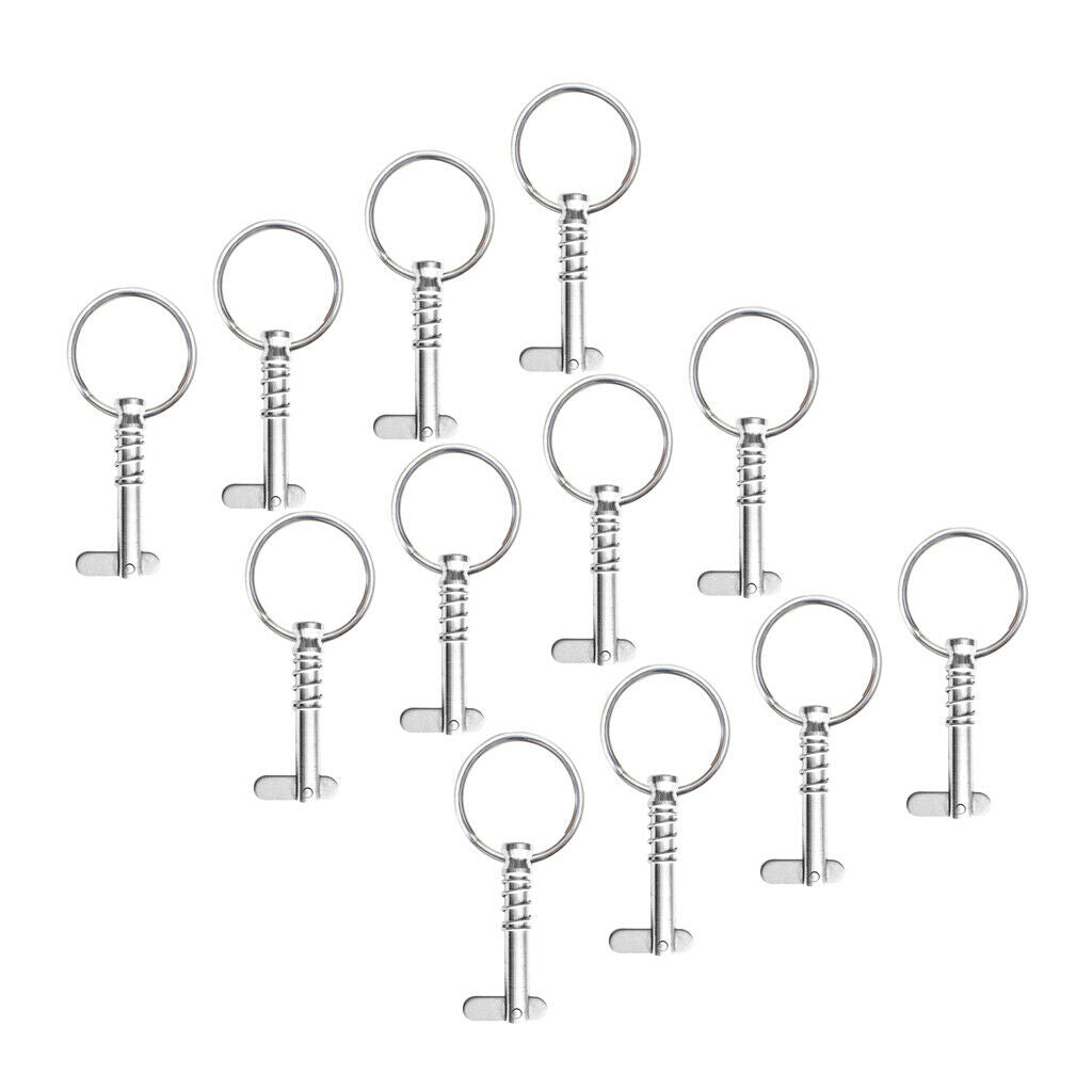 12x Heavy Duty Quick Release Pins with Pull Ring for Boat Bimini Top Boat